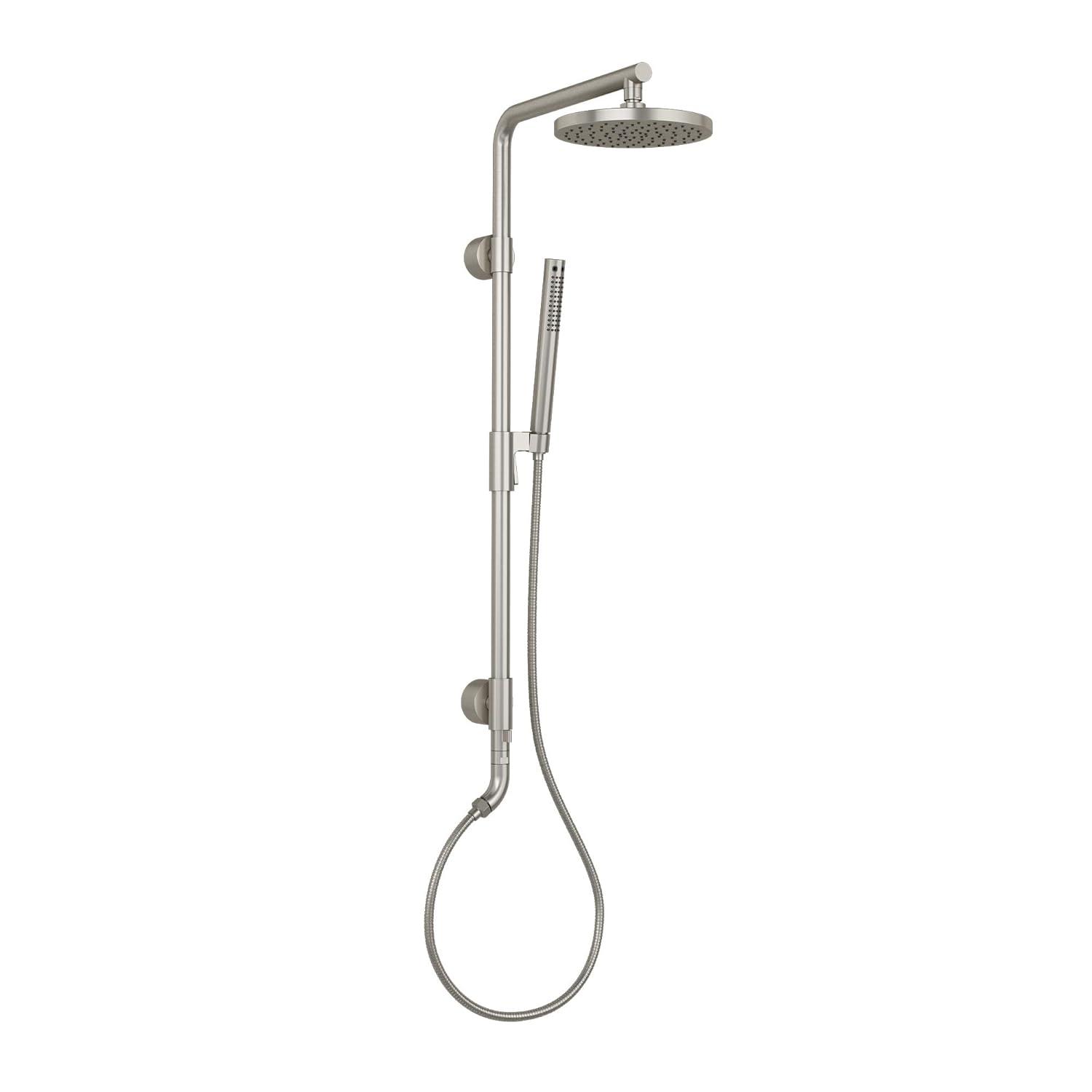 Brushed Nickel Dual Rain and Handheld Shower System