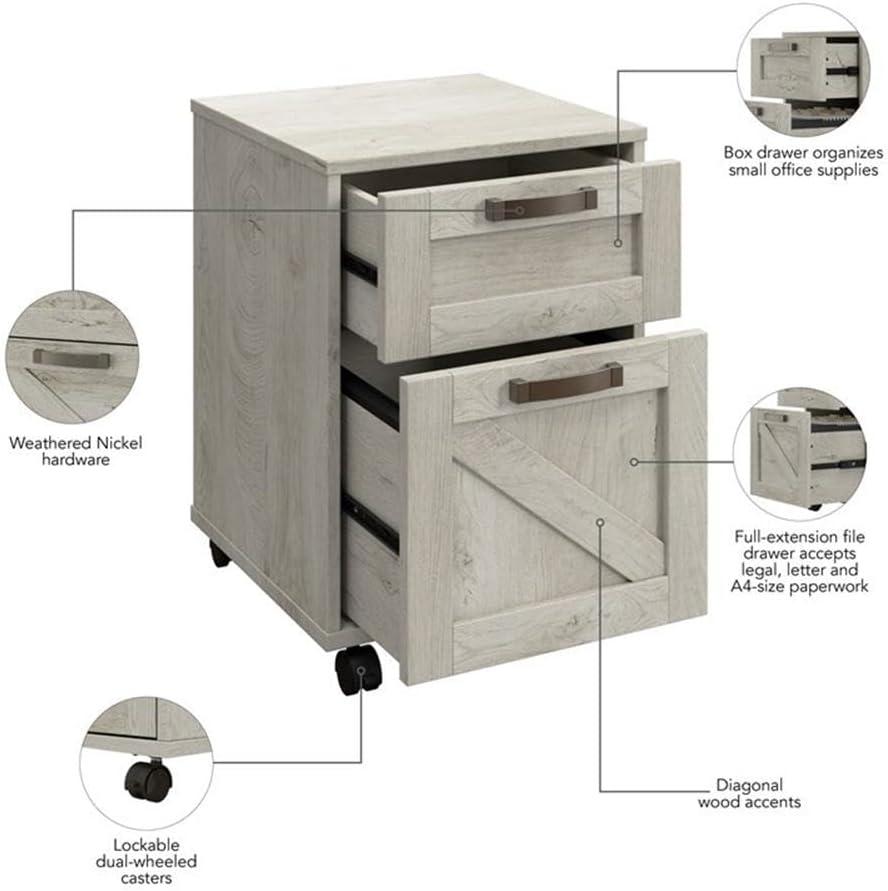 Cowden 16"W 2 -Drawer Mobile Vertical Filing Cabinet