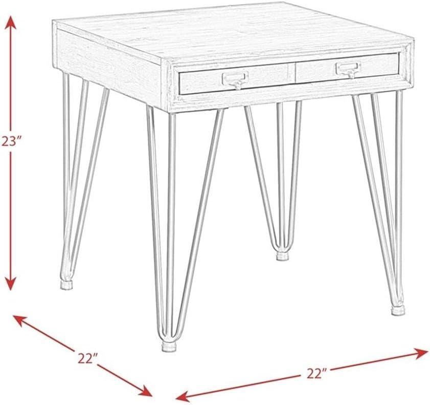 Tanner End Table Light Walnut - Picket House Furnishings: Hairpin Legs, Apothecary Tray Fronts, Acacia Frame