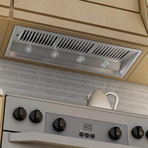 46" 700 CFM Ducted Insert Range Hood in Brushed Stainless Steel