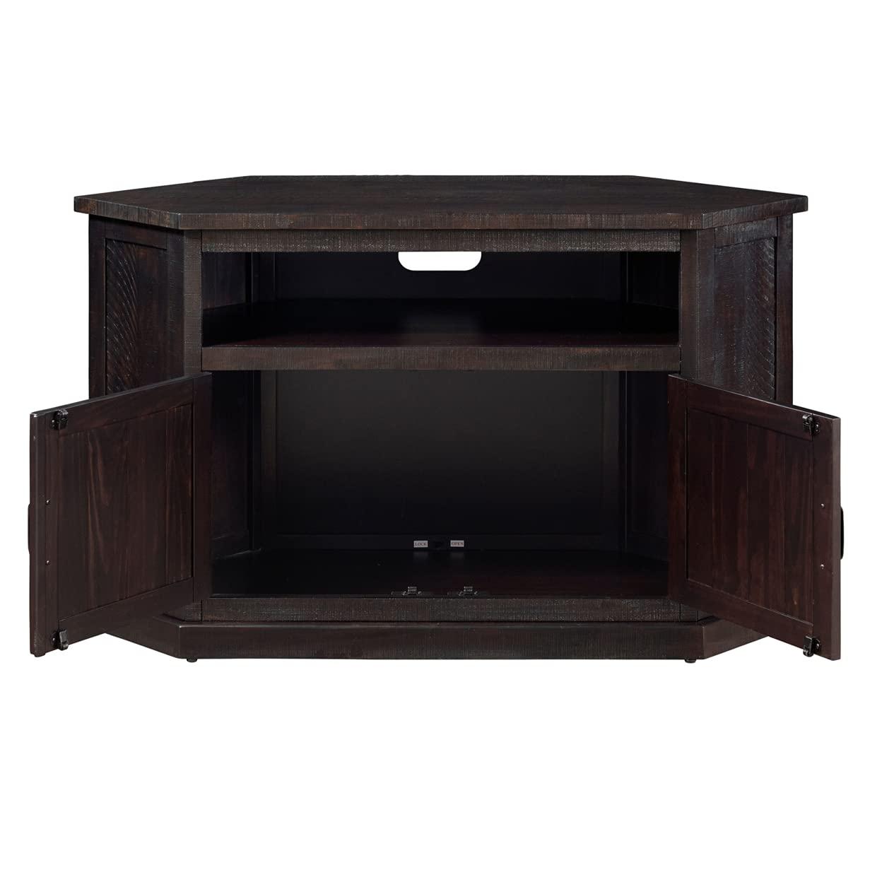 Martin Svensson Home Rustic Corner TV Stand for TVs up to 55", Espresso