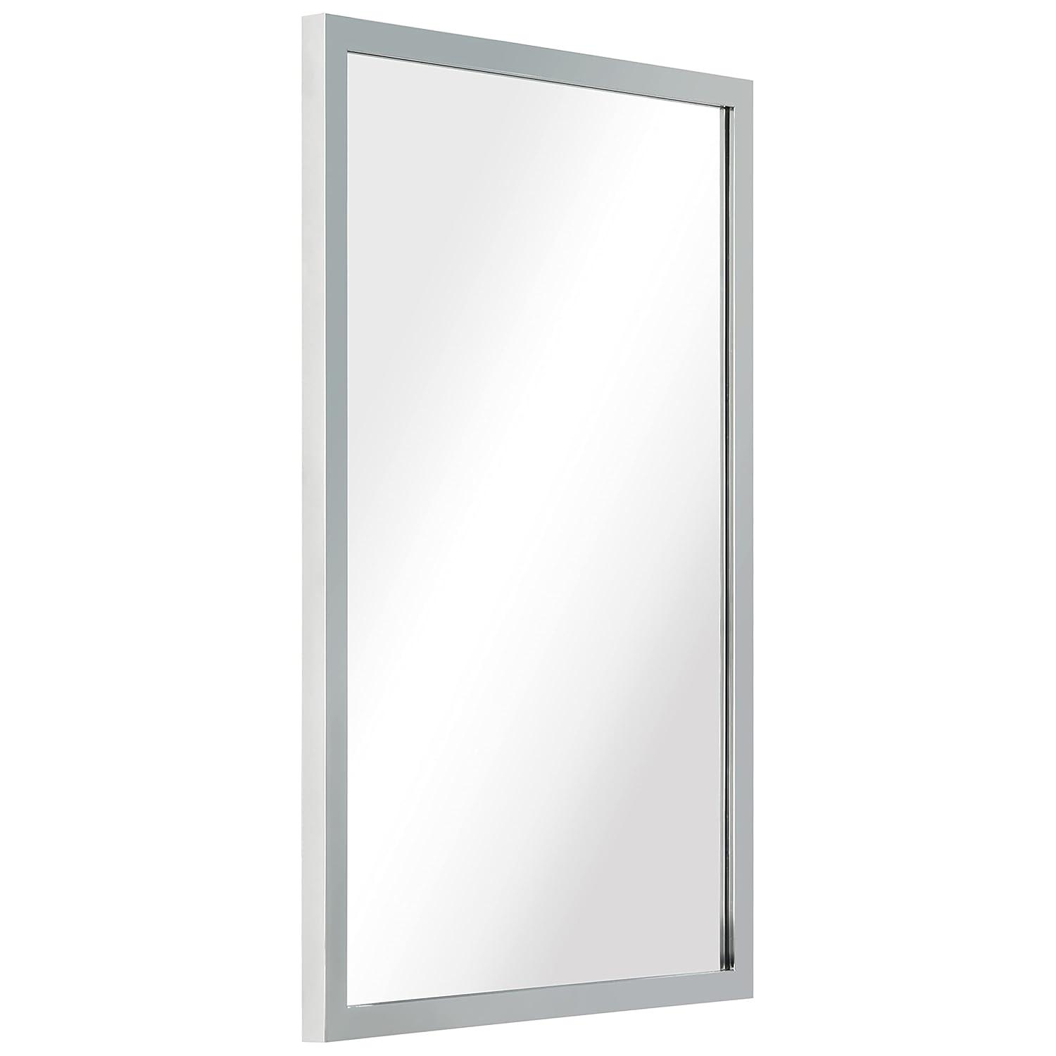 Empire Art Direct Contempo Stainless Steel Gold Wall Mirror Plished Silver 20" x 30" Silver
