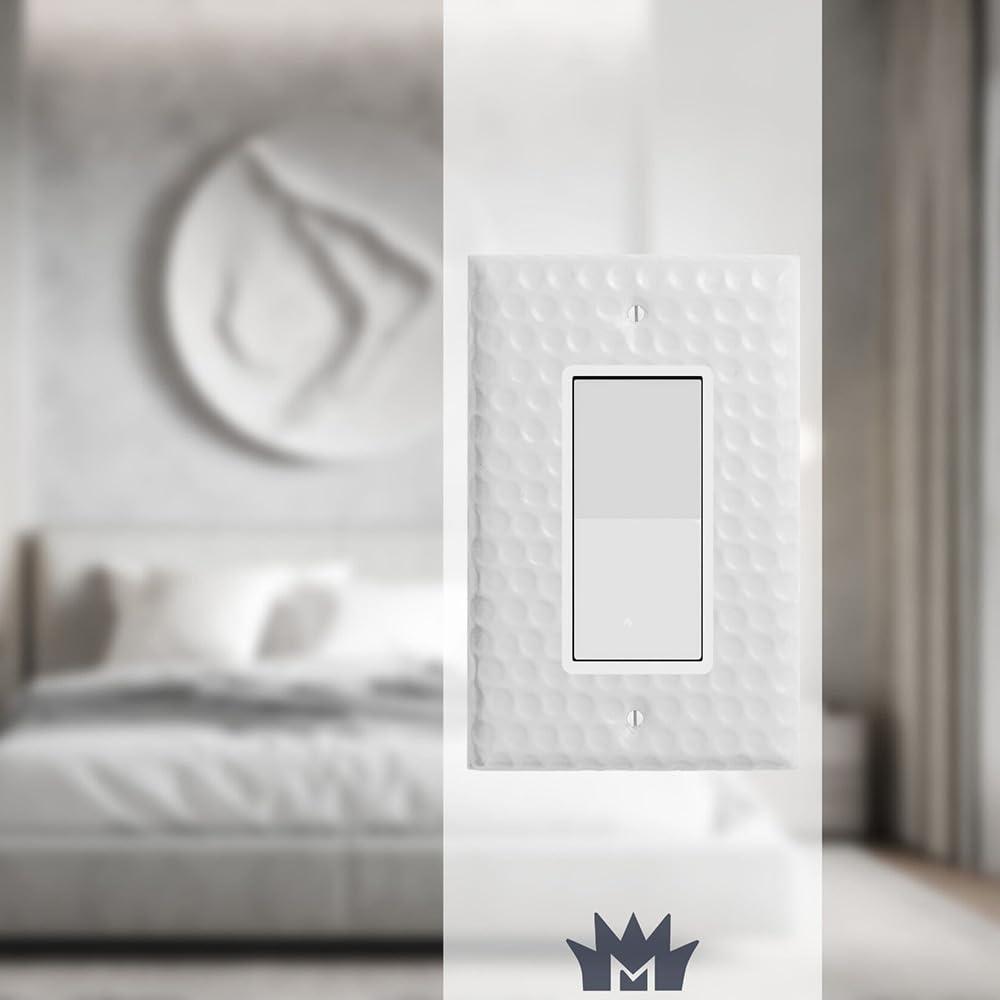 Monarch Abode Hand Hammered 4-Gang Rocker Light Switch Standard Wall Plate