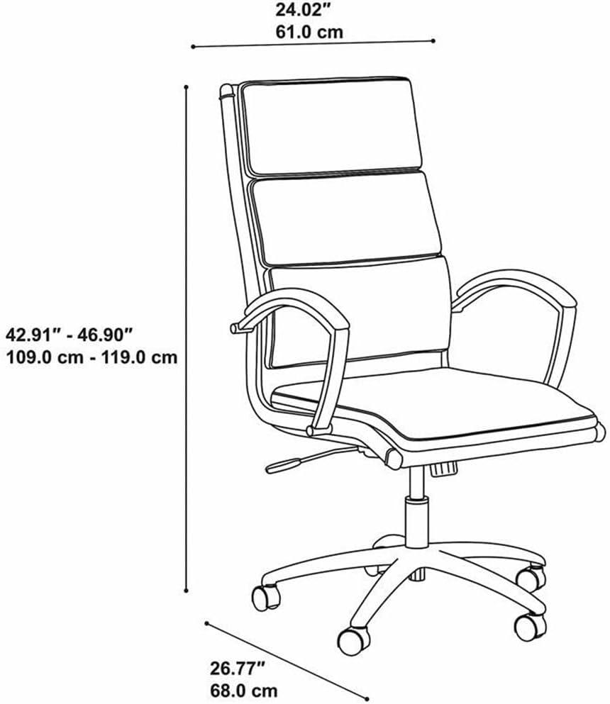 BBF Jamestown High Back Faux Leather Executive Office Chair in Saddle Tan