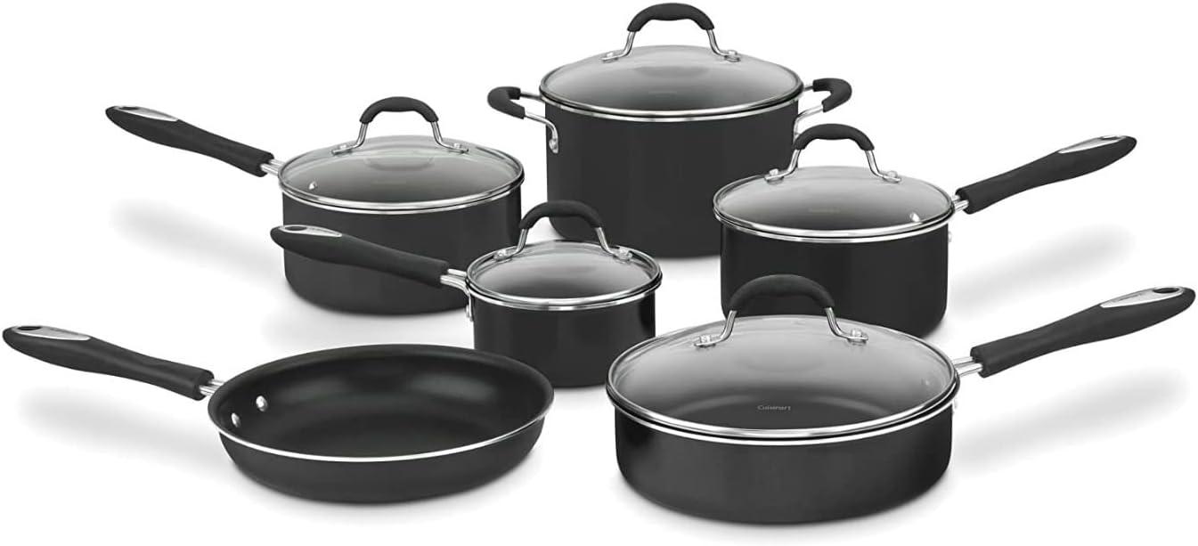 Cuisinart Black Aluminum Non-Stick 11-Piece Cookware Set