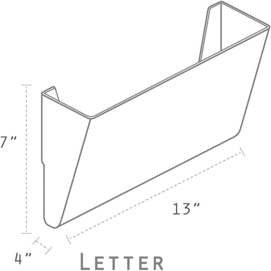 Clear Three-Pocket Wall File Organizer, 13 x 14 in