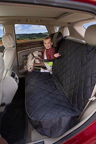 Grey Quilted Waterproof Dog Seat Cover for Cars and SUVs