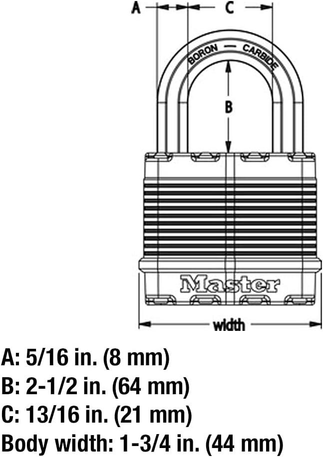 Master Lock Silver Steel Weather-Resistant Padlock with Key