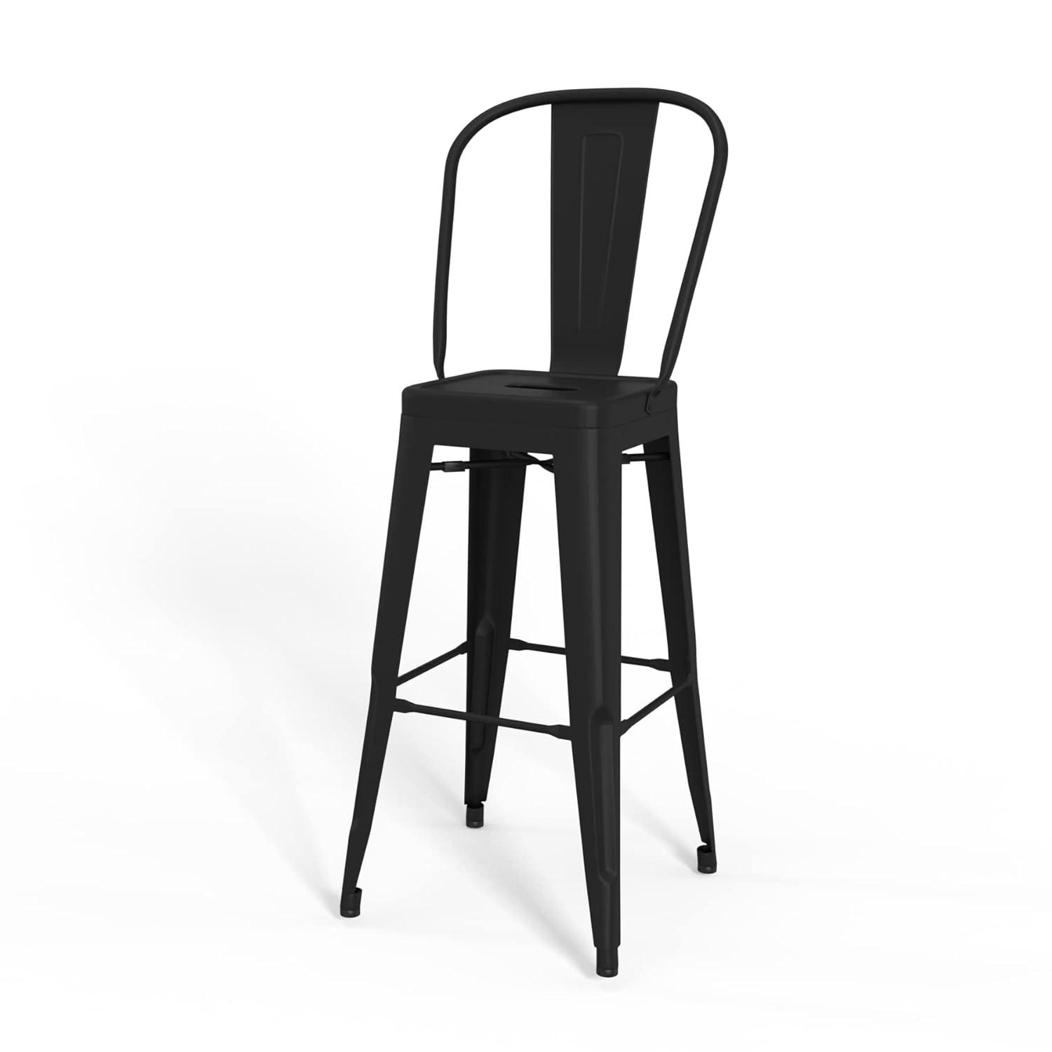 Simpli Home Fletcher Counter Stool with Metal Frame (Set of 2)