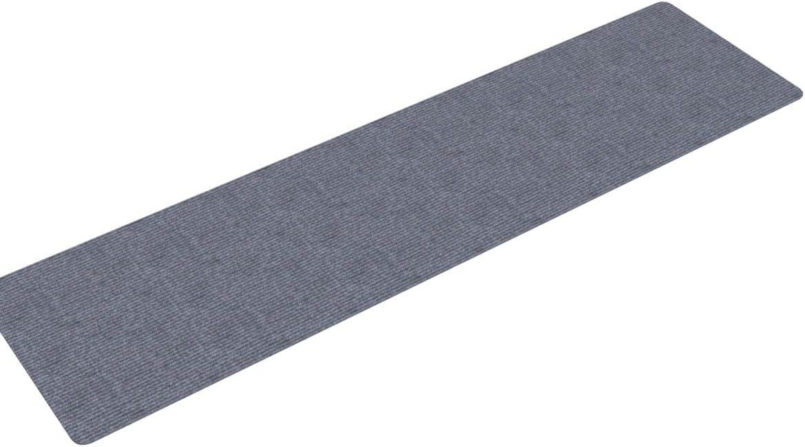 Ottomanson Stepwell Collection Utility Ribbed Garage Mat/Patio/Long Hallway Runner Rug, Gray