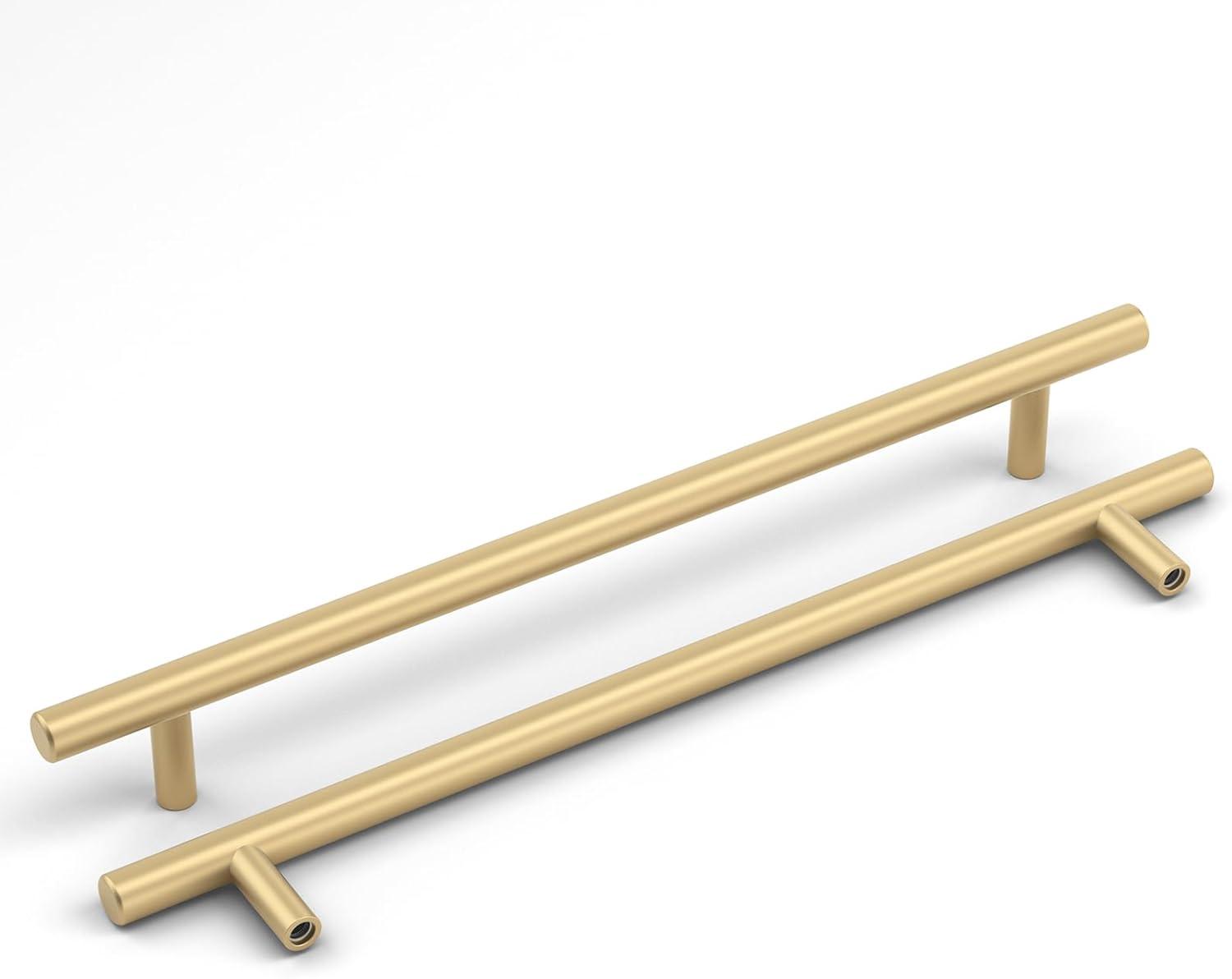 Goldenwarm 10 Pack Gold Cabinet Furniture Pulls Kitchen Hardware Square Door Handles 6-1/4 Inch Hole Centers