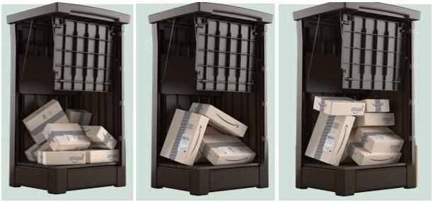 Keter Brown Package Delivery Box for Porch with Lockable Secure Storage Compartment