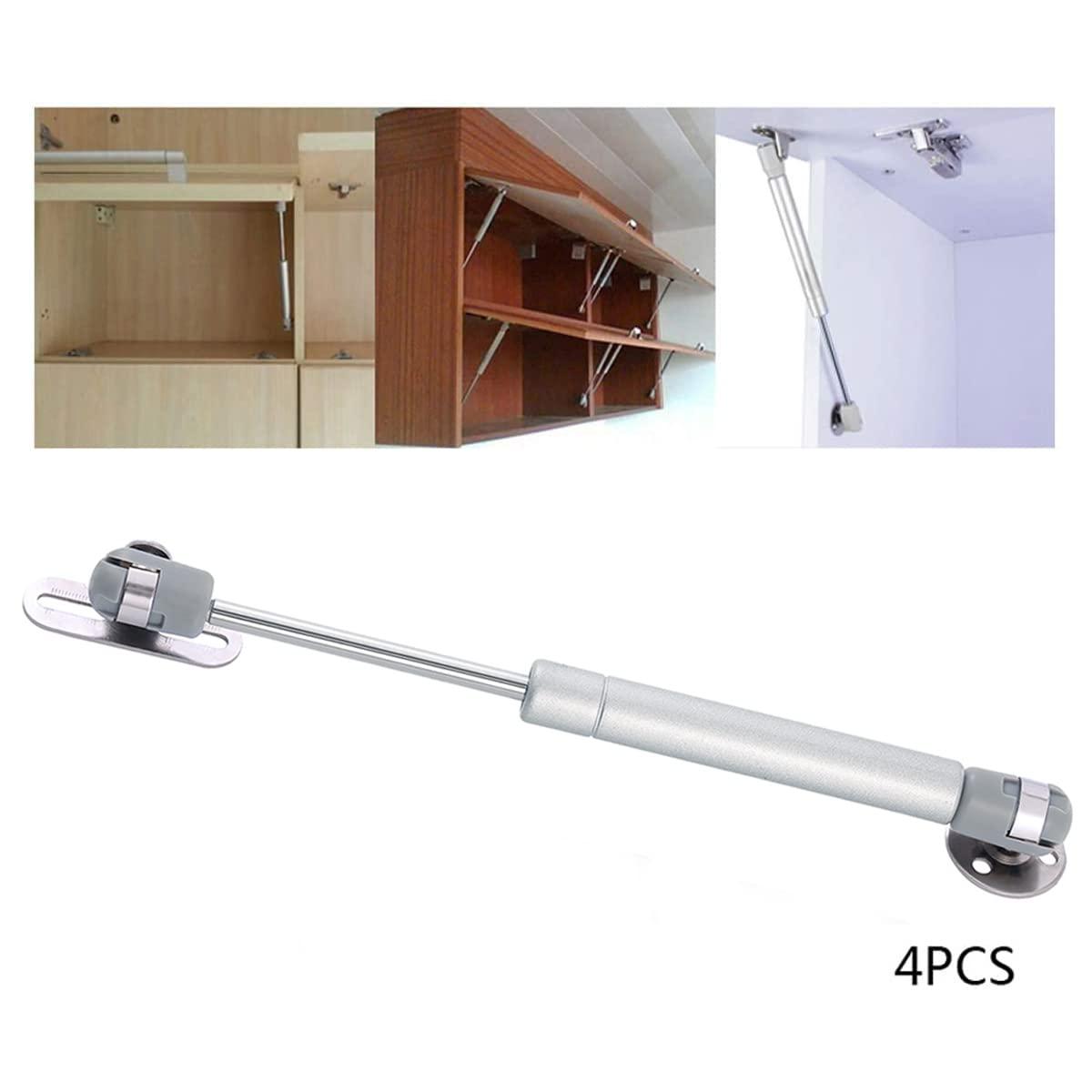 30N/6.8 lb Gas Strut Cabinet Hinge Safety Lift Support, Soft Open & Down Lid Support & Buffer Telescopic Cabinet Door Glue Head Gas Spring Supports 10 inch Length (4 Pack)