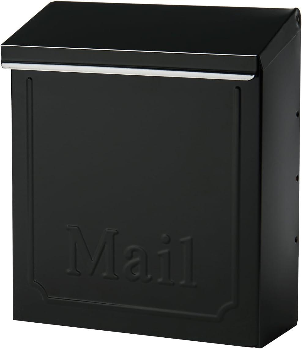 Architectural Mailboxes Townhouse Locking, Galvanized Steel, Small, Wall-Mount Mailbox in Black