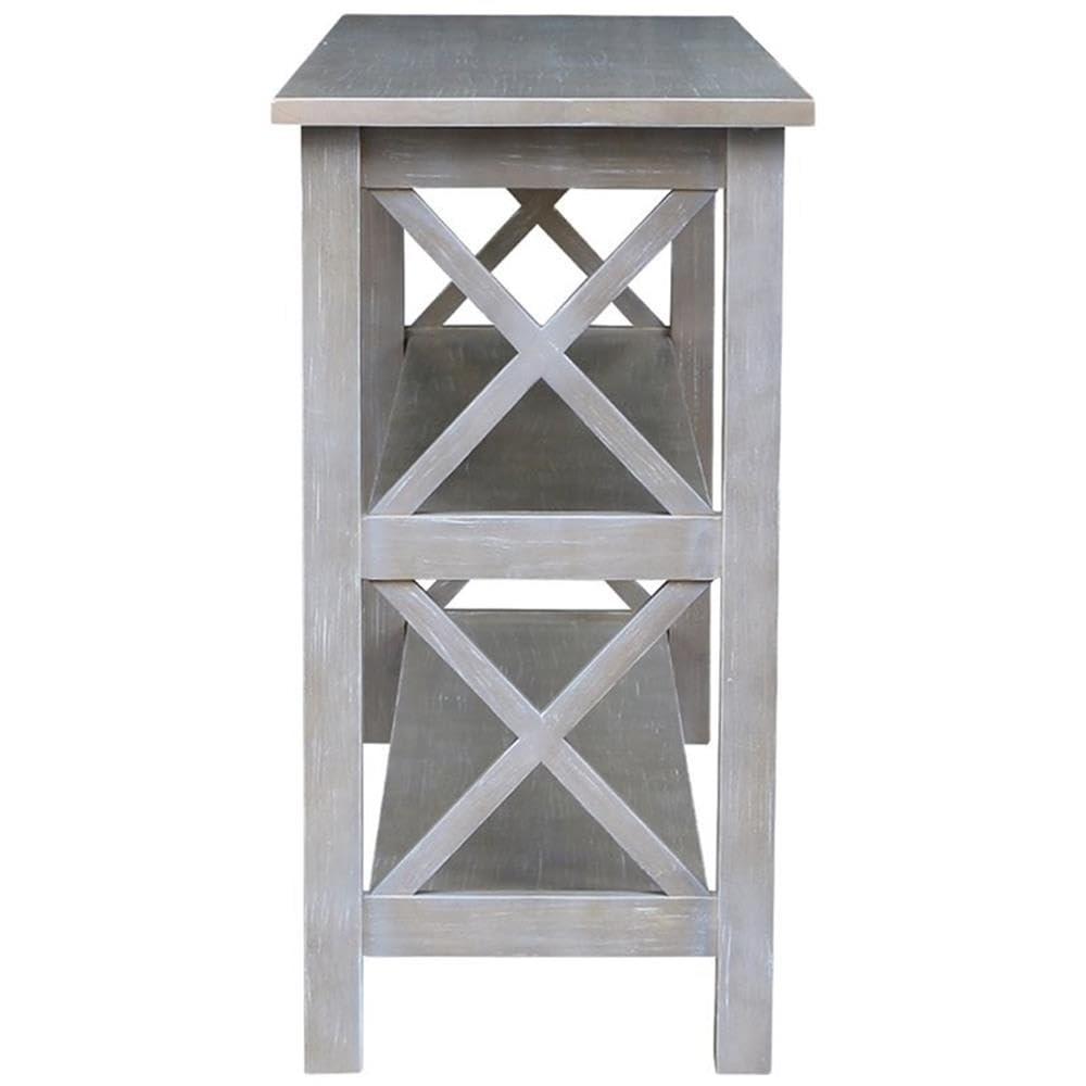 Hampton Console Table Washed Gray/Taupe - International Concepts: Solid Wood, Entryway, Foyer, Sofa Table