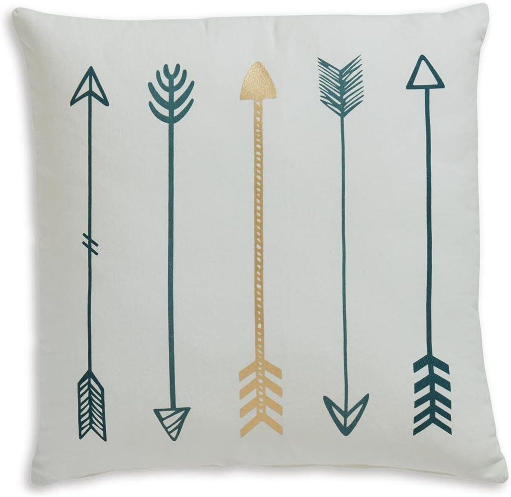 White Cotton Embroidered Arrow Square Pillow