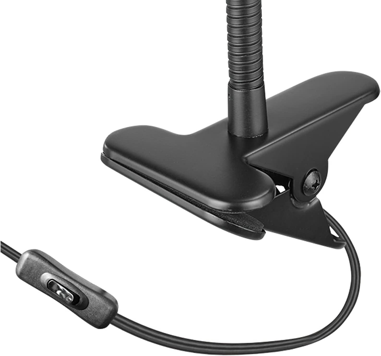 Globe Electric Carter 15" Matte Black Clip-Arm Desk Lamp with Adjustable Gooseneck Arm, 52301