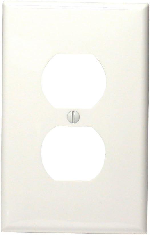 Leviton 88003-000 White 1 Gang Thermoset Plastic Duplex Outlet Wall Plate