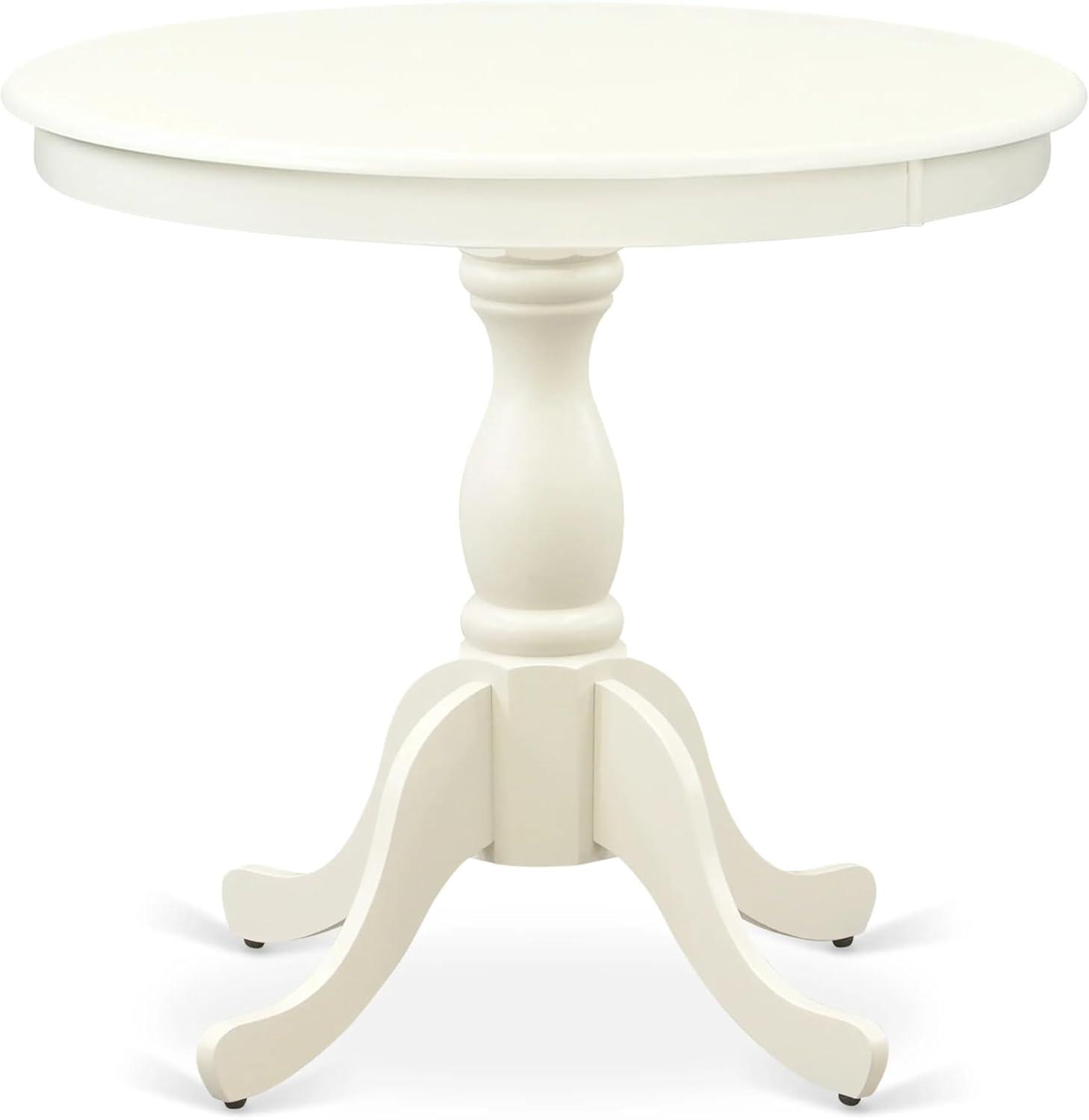 AST-LWH-TP - Dining Table - Linen White Top and Linen White Pedestal Leg Finish