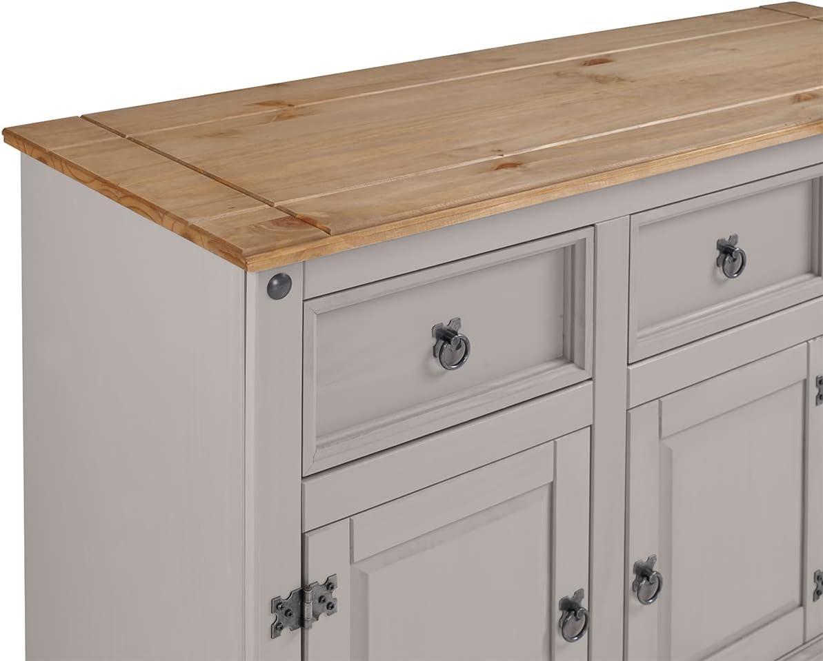 49.25 x 29.88 x 15.75 in. Cottage Series Wood Buffet Sideboard, Corona Gray