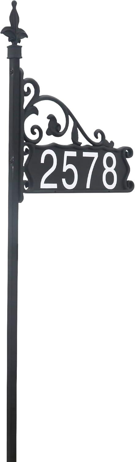 Address America USA HandCrafted, Double-Sided Boardwalk Reflective Address Sign 47" Post