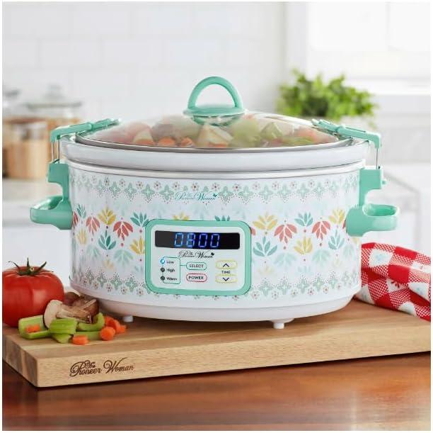 The Pioneer Woman Meandering Geo 6-Quart Digital Slow Cooker
