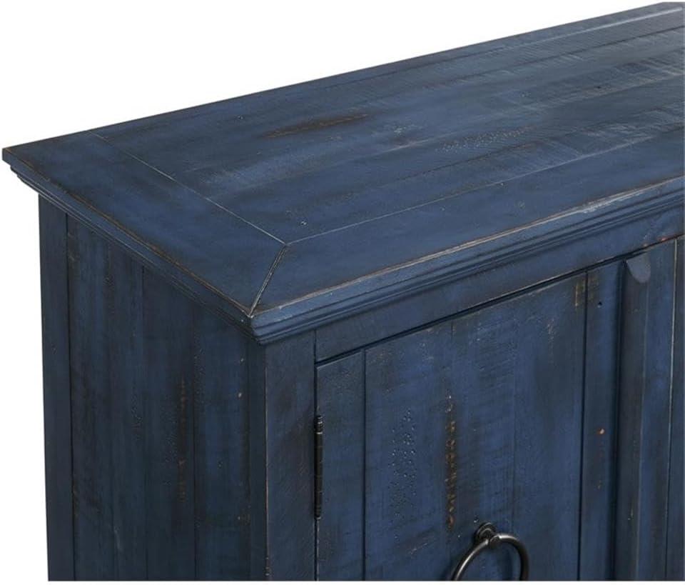 Martin Svensson Home Garden District Rustic Blue Solid Wood 65" TV Stand