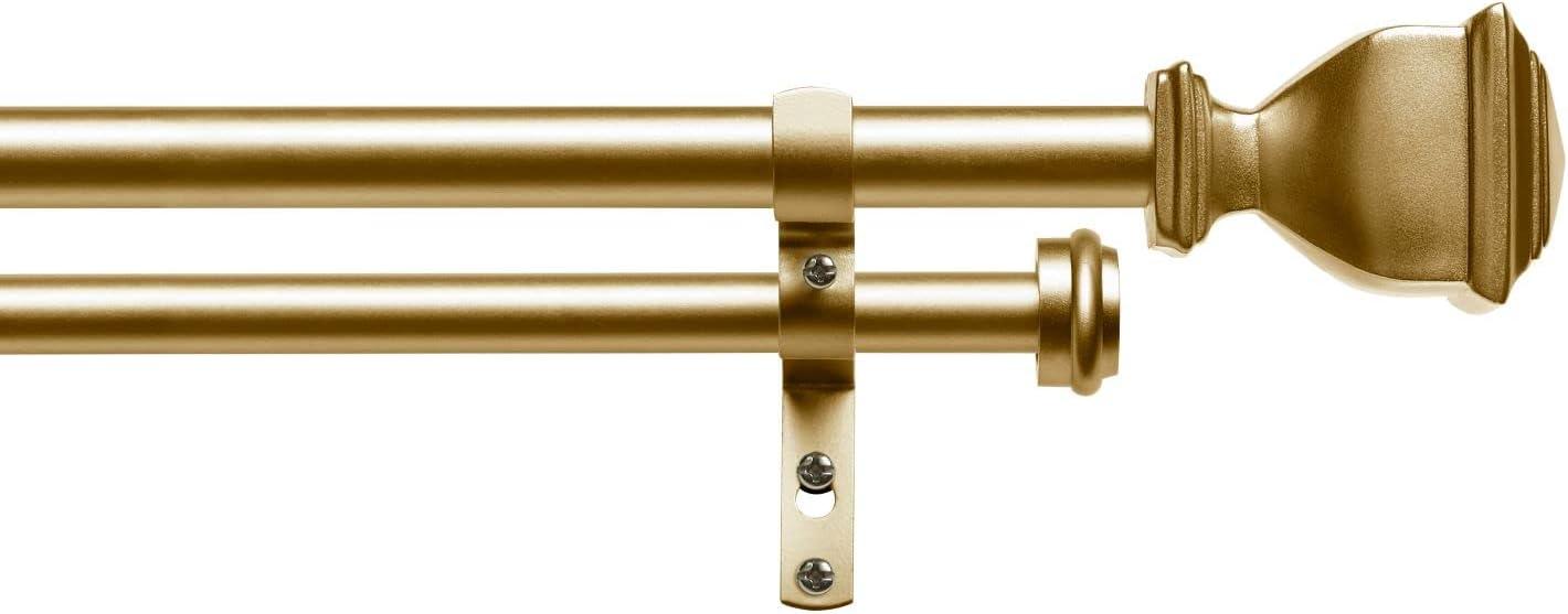 Exclusive Home Napoleon Double Curtain Rod and Finial Set, Adjustable