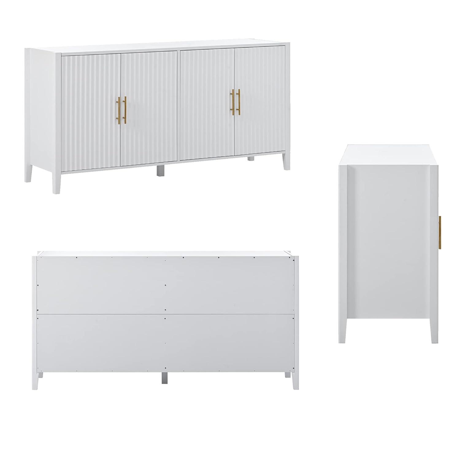 Condola Modern 63.1" Sideboard, Storage Credenza, Buffet Cabinet, Dining Cabinet with Metal Handles