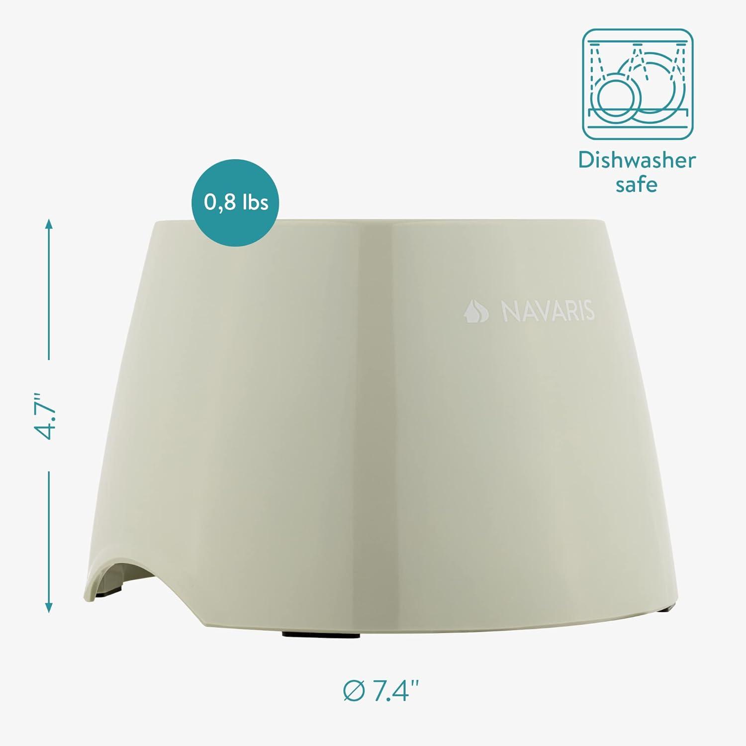 Navaris Elevated Slow Feeder Dog Bowl - Melamine Pet Food Bowl for Dogs and Cats - Raised Cat Feeding Bowl to Slow Down Eating - 7.4" x 7.36" x 4.7"