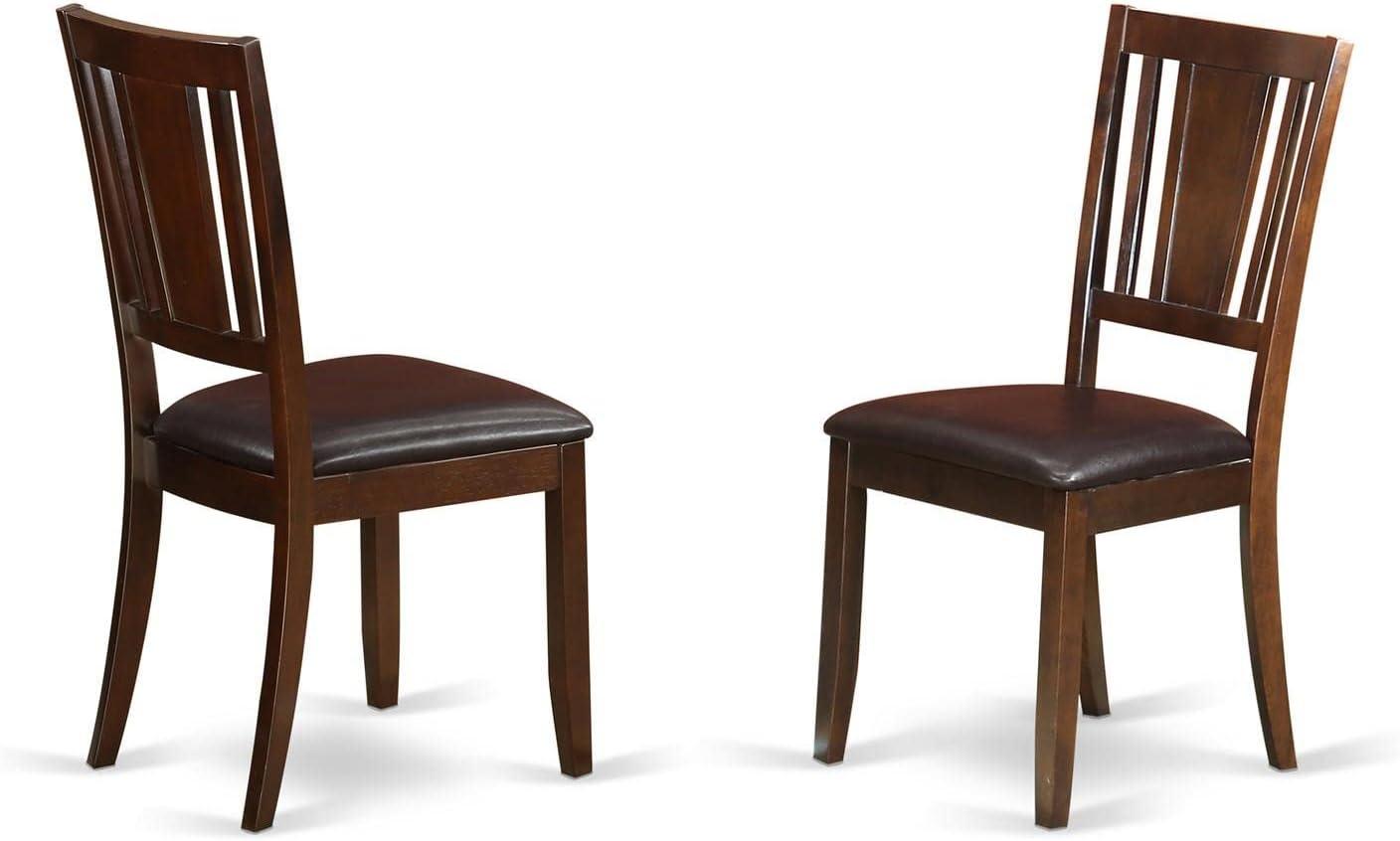 East West Furniture Norden 3-piece Dining Set with Leather Chairs in Mahogany
