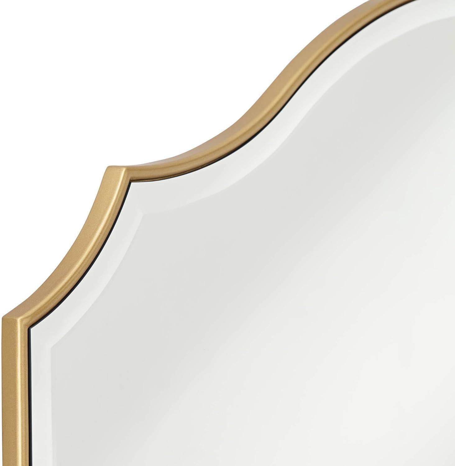 Noble Park Vinyard Arch Top Vanity Decorative Wall Mirror Vintage Beveled Glass Gold Frame 38" Wide for Bathroom Bedroom Home