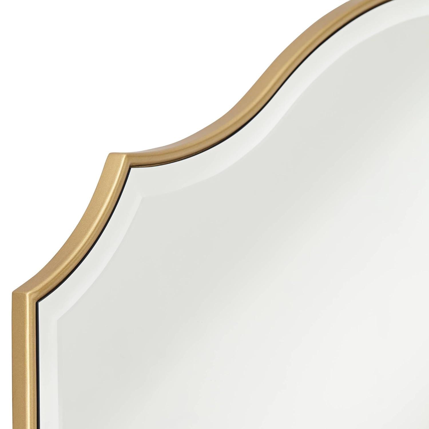 Noble Park Vinyard Arch Top Vanity Decorative Wall Mirror Vintage Beveled Glass Gold Frame 38" Wide for Bathroom Bedroom Home