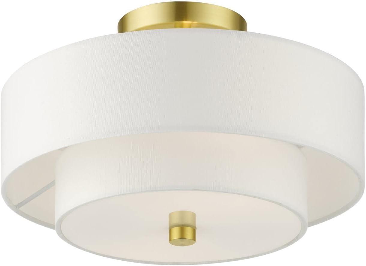 Livex Lighting Meridian 2 - Light Semi-Flush Mount in  Satin Brass