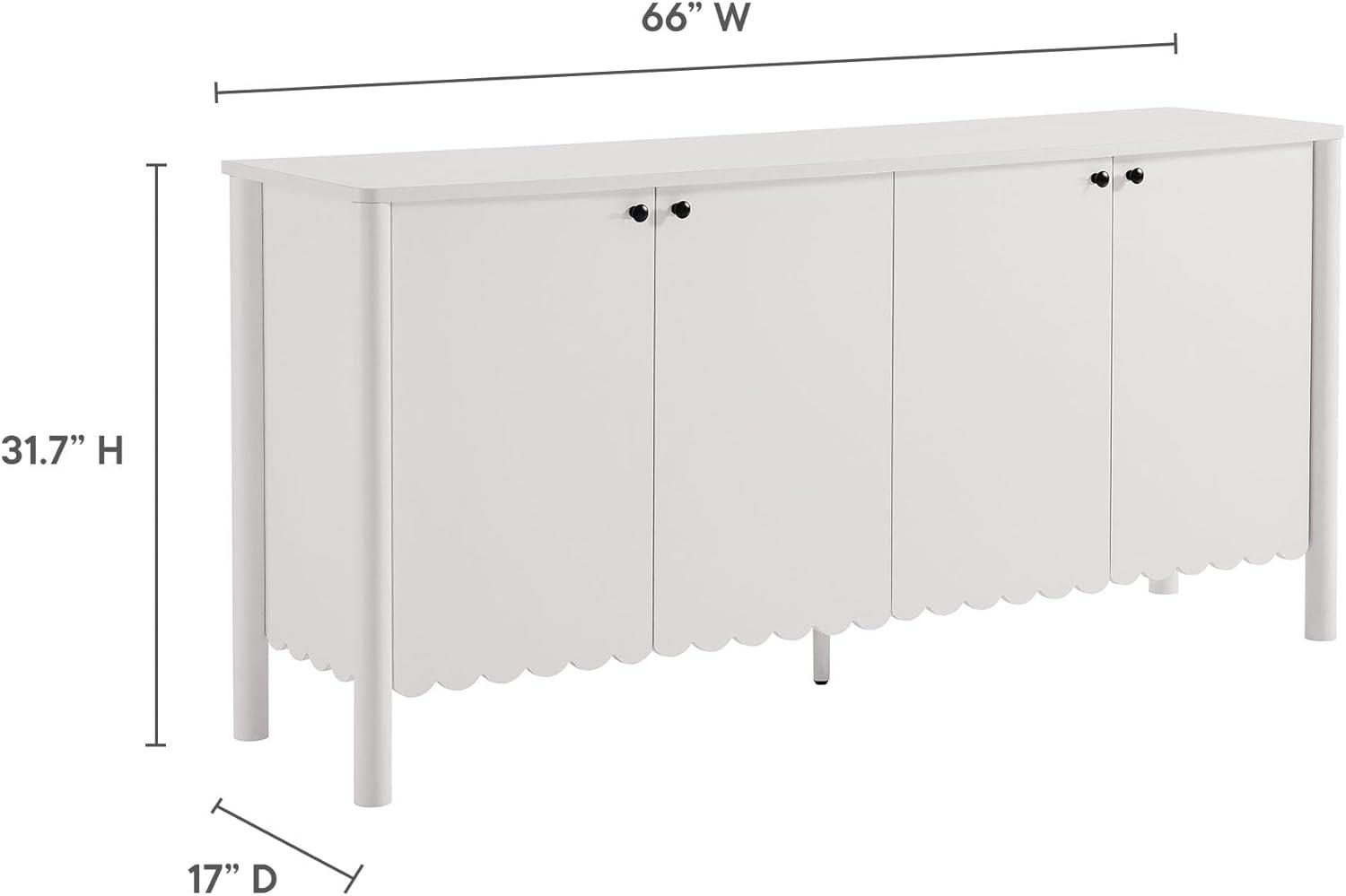 Modway Emmeline 66" 4-Door Scalloped Sideboard Cabinet