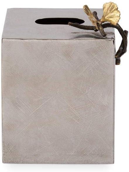 Silver Butterfly Ginkgo Tissue Box Holder