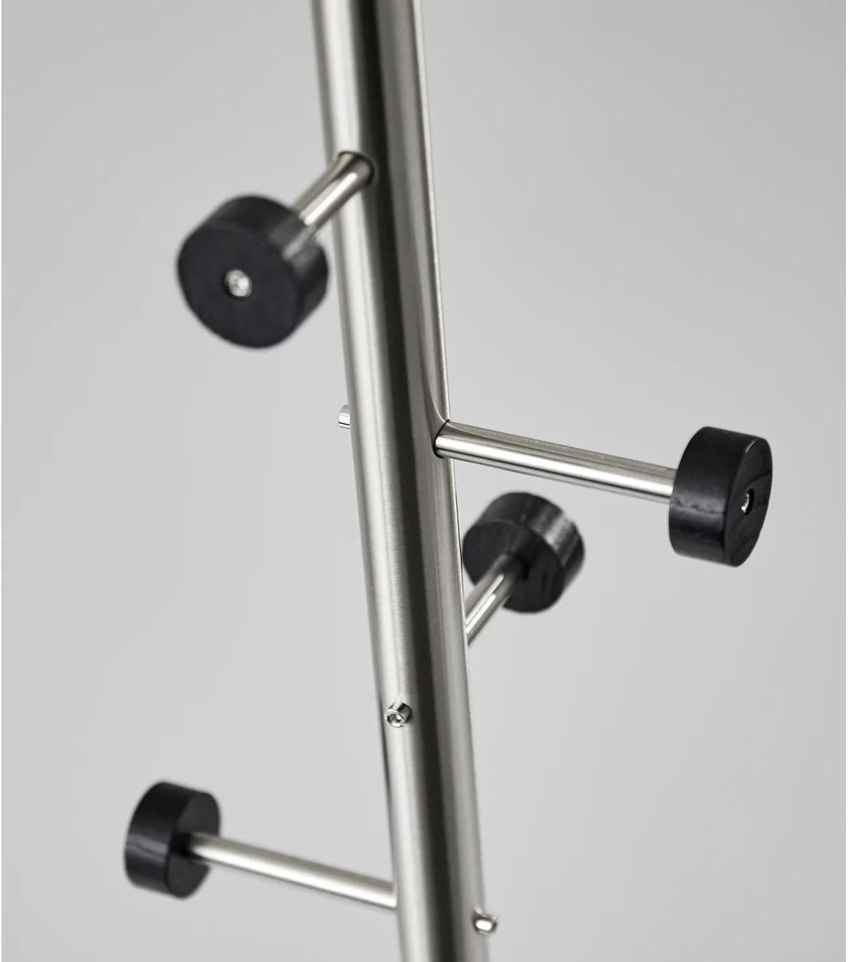 Swizzle Coat Rack Steel - Adesso: Metal Frame, 8 Hooks, Spot Clean, 67.5" Tall, Freestanding Hanger Stand