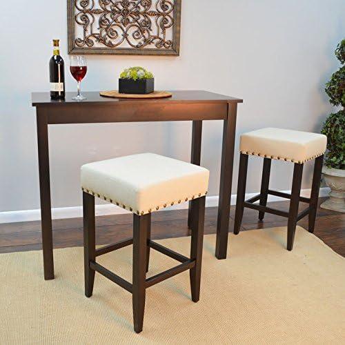 Carolina Living Keegan Pub Bar Espresso: Counter Height Dining Table for 4, Rubberwood Frame