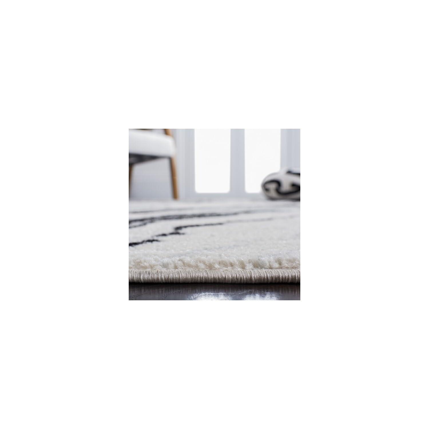 Tulum TUL274 Power Loomed Area Rug - Ivory/Black - 8'x10' - Safavieh.