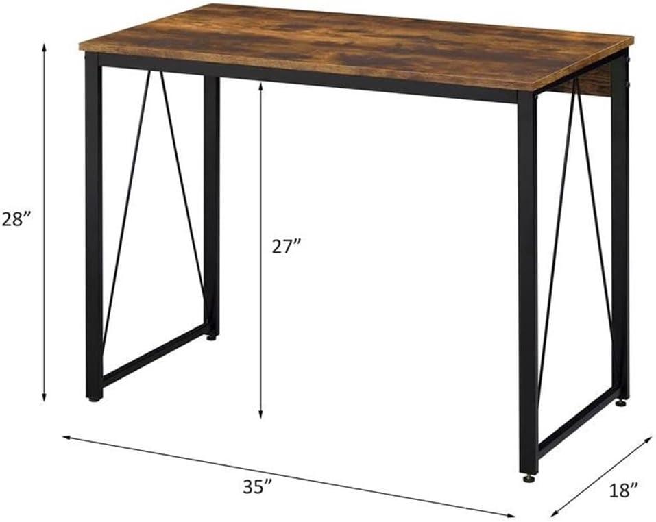 ACME Zaidin Writing Desk in Weathered Oak and Black