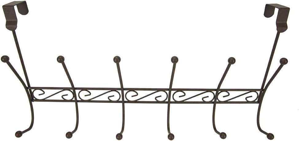 Bronze Heavy Duty Over-the-Door 6 Hook Rack