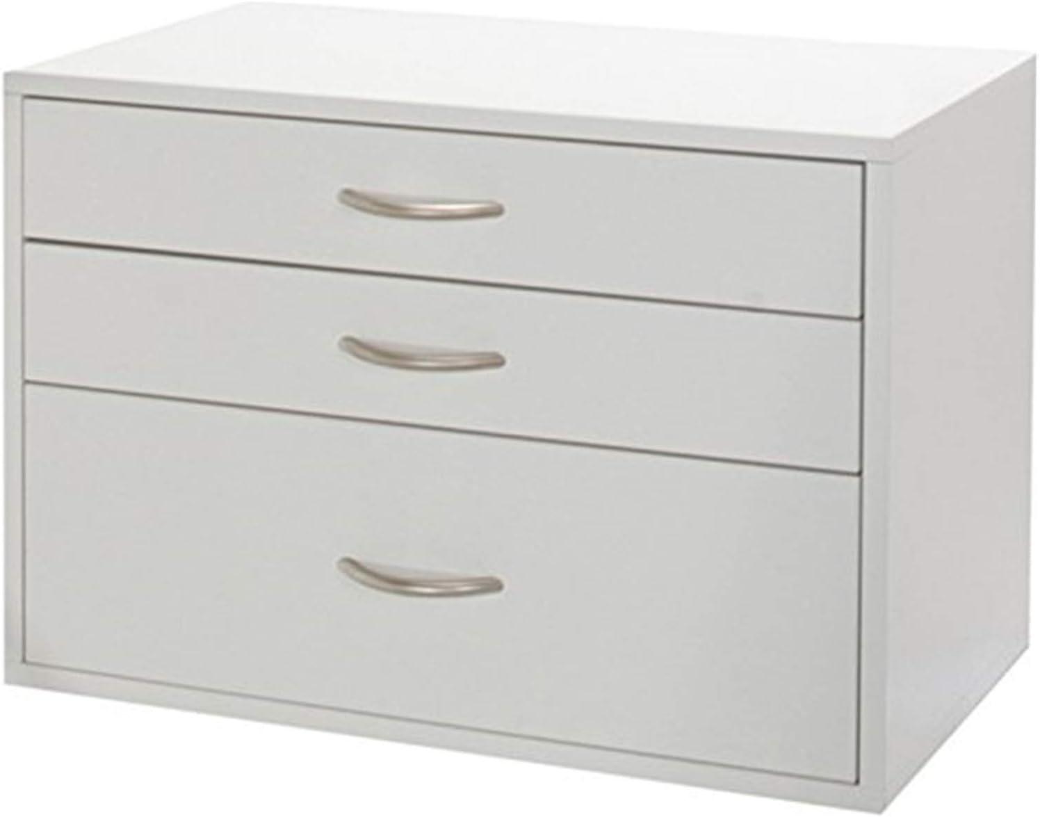 White 3-Drawer Stackable Modular Storage Cabinet