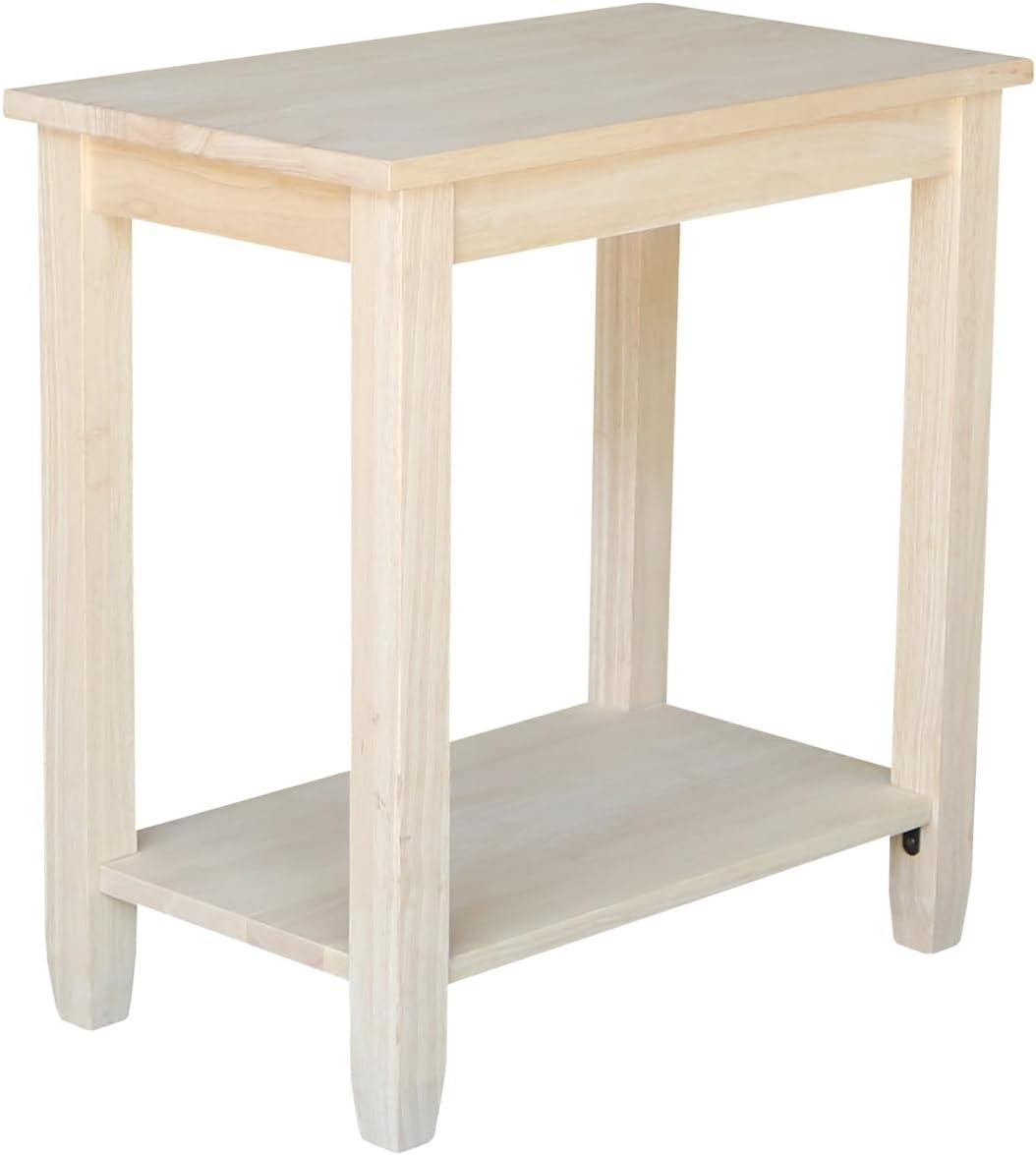 Solano Accent Table - International Concepts: Durable Parawood, Rectangle, Shelf Storage