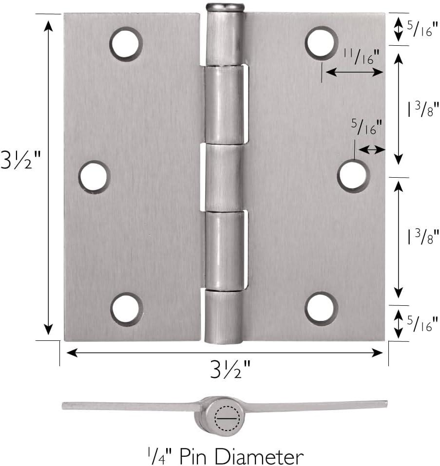 Design House 3.5" H x 3.5" W Butt Bearing Door Hinges (Set of 3)