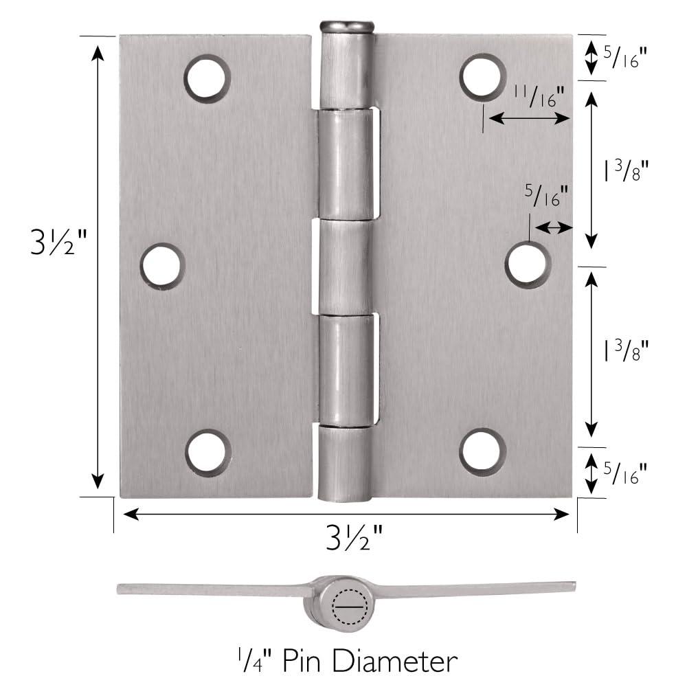 Design House 3.5" H x 3.5" W Butt Bearing Door Hinges (Set of 3)