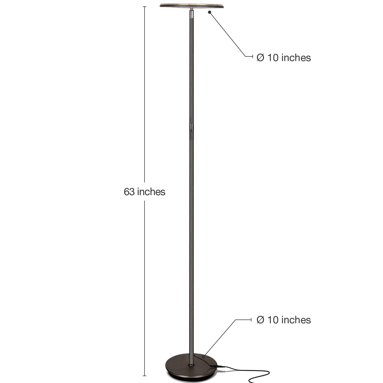 Brightech Sky Flux Industrial 63" Dimmable LED Floor Lamp with Adjustable Head