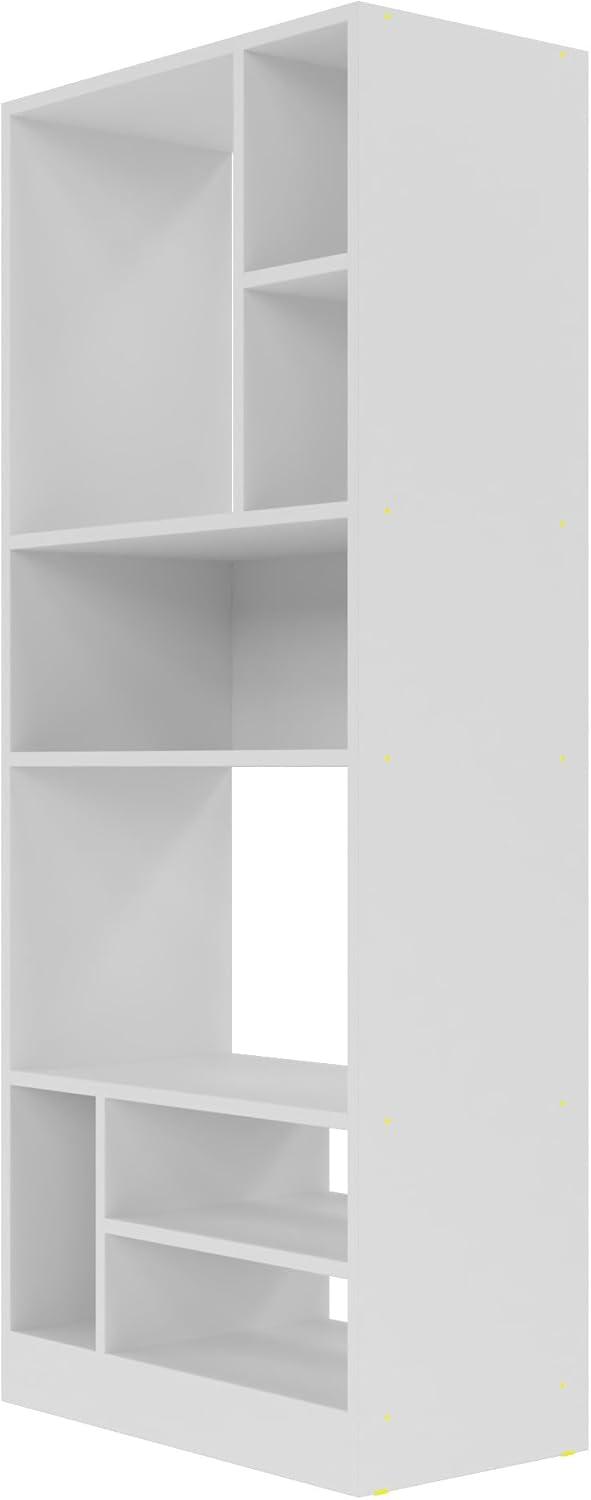 White Modern 8-Shelf Wooden Bookcase