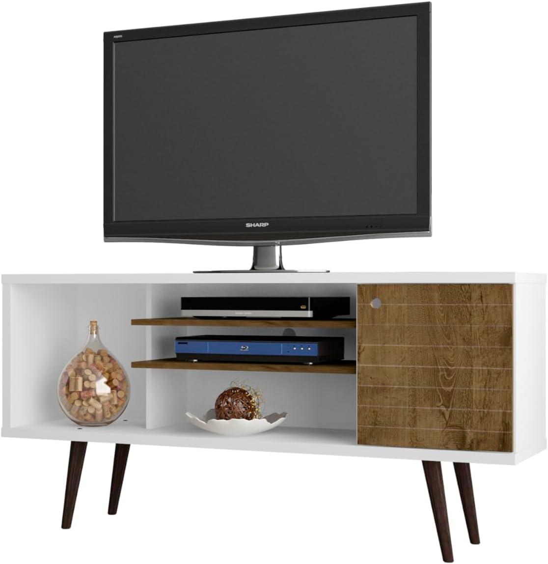 Liberty Mid-Century Modern 2 Shelves and 1 Door TV Stand for TVs up to 46" - Manhattan Comfort