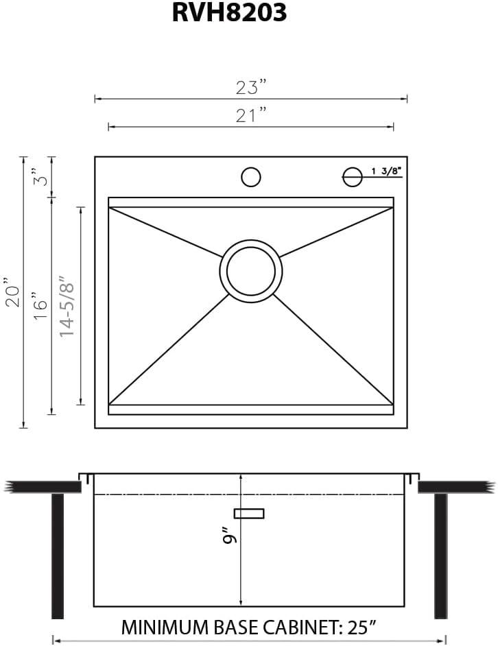 Ruvati 23 x 20 Inch Stainless Steel Workstation Sink with Wood Cutting Board