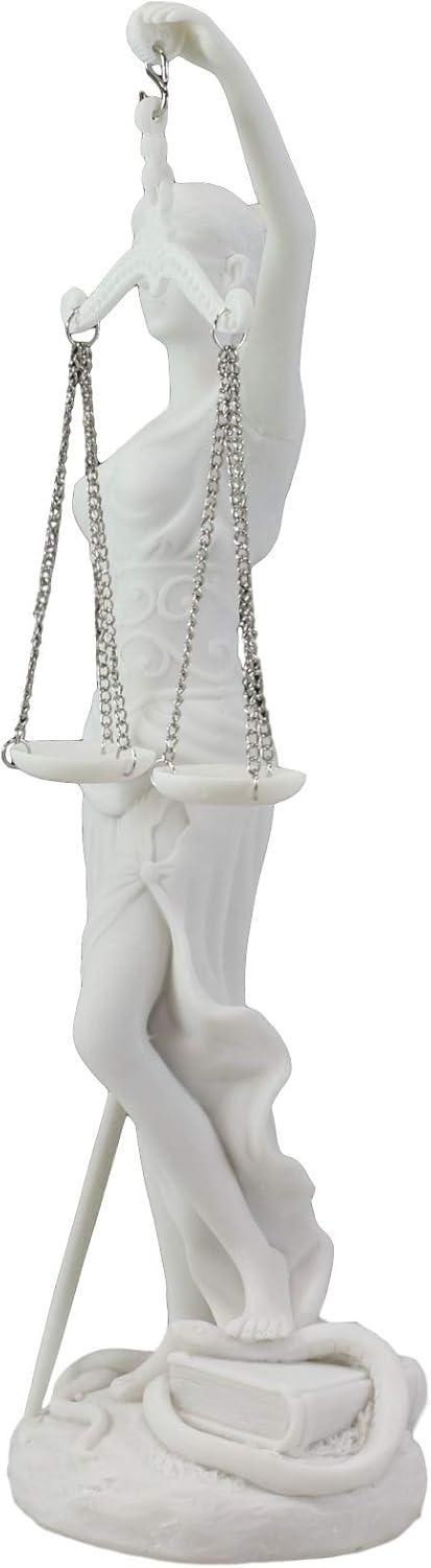 Hand Painted White Resin Lady Justice Statue for Home Office